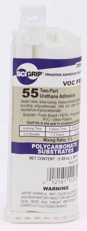 WELD-ON #55 Clr 50 ML 1:1 Cartridge - Polyurethane Adhesives